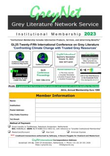 GREYNET INSTITUTIONAL MEMBERSHIP