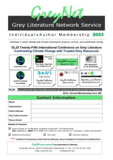 GREYNET INDIVIDUAL - AUTHOR MEMBERSHIP