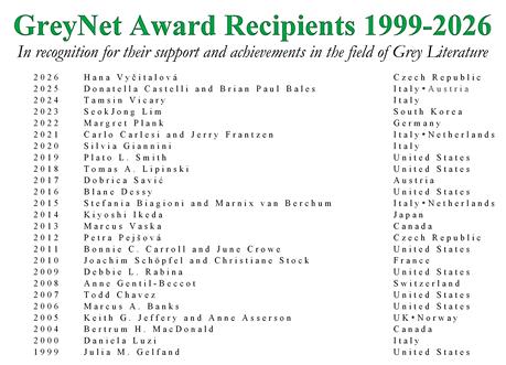 GreyNet Award Recipients