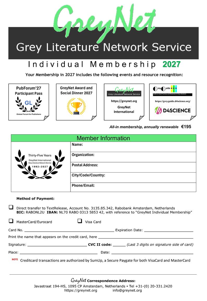 GreyNet Individual Membership