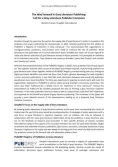 Global Forum for Publishers in Grey Literature
