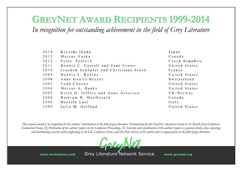 Outstanding Achievements in Grey Literature