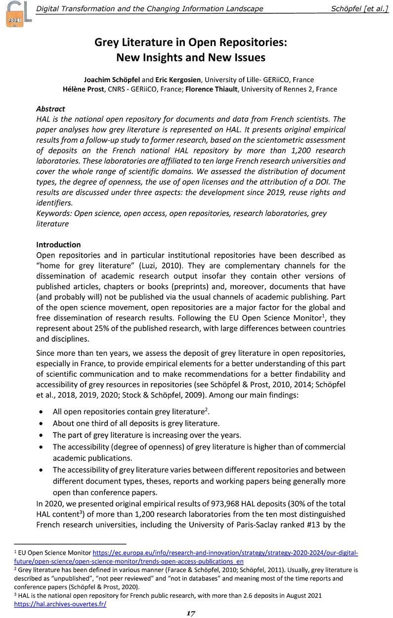 GL2021 International Conference on Grey Literature 