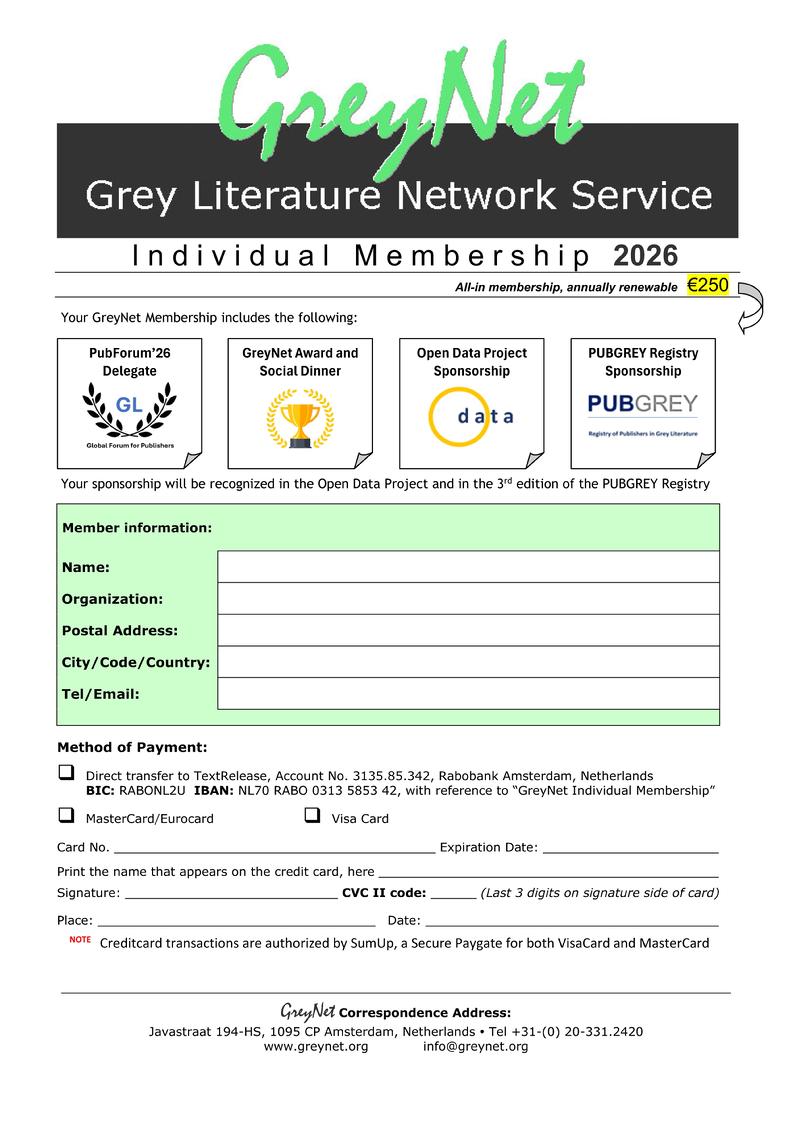 GreyNet Individual Membership